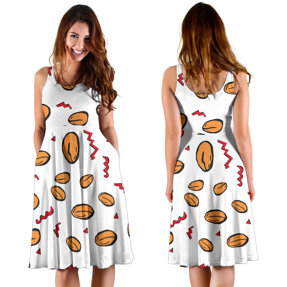 Peanuts Pattern Background Sleeveless Midi Dress