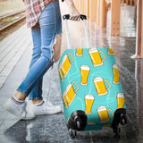 Beer Pattern Green Background Luggage Covers