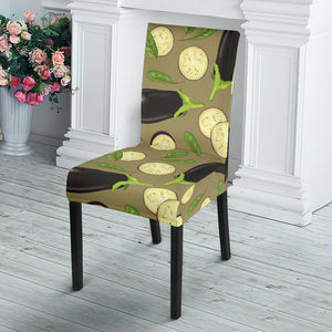 Eggplant Pattern Print Design 02 Dining Chair Slipcover