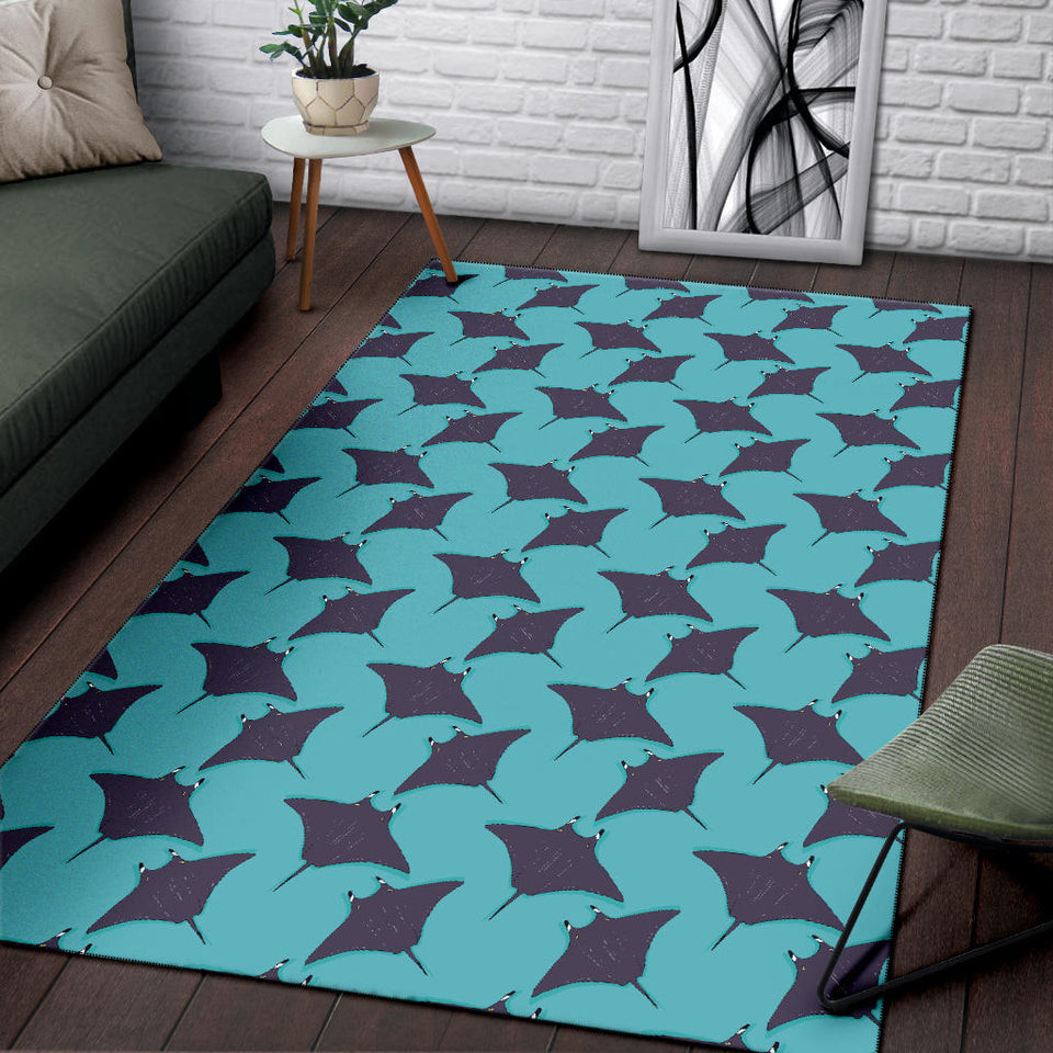 Stingray Pattern Print Design 02 Area Rug