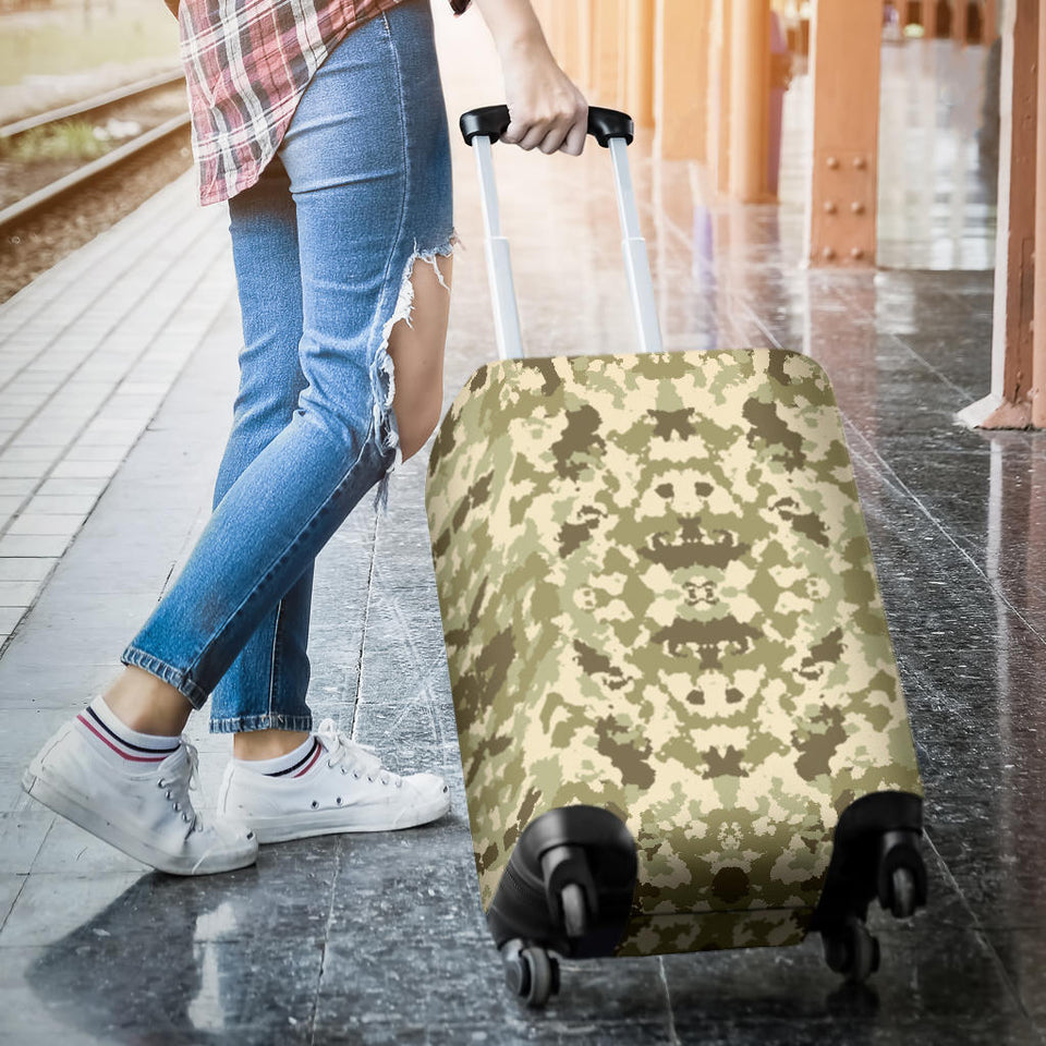 Light Green Camo Camouflage Pattern Luggage Covers