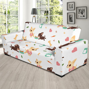 Cute Chihuahua Puppie Pattern Sofa Slipcover