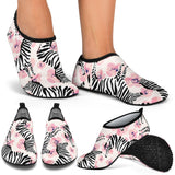 Zebra Pink Flower Background Aqua Shoes