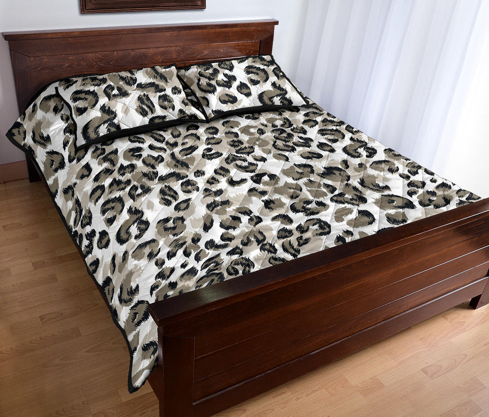 Leopard skin print pattern Quilt Bed Set