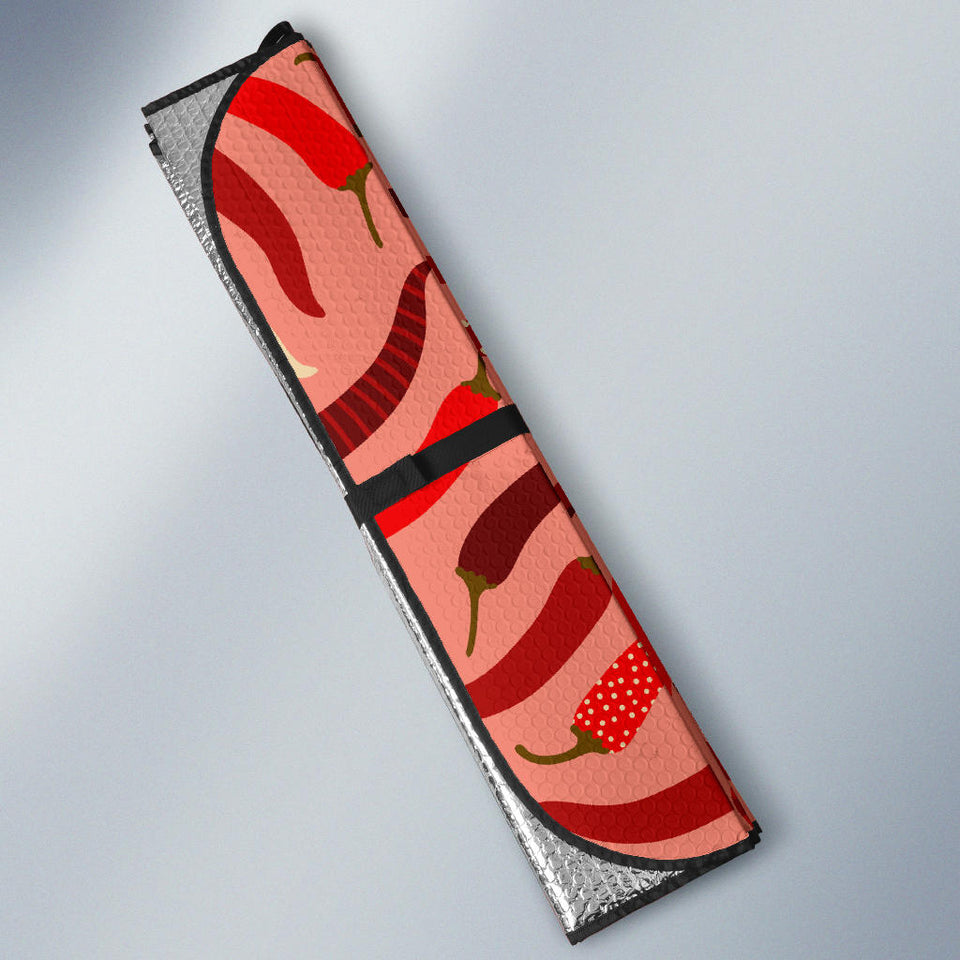 Beautiful Chili Peppers Pattern Car Sun Shade