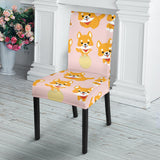 Cute Shiba Inu Dog Pattern  Dining Chair Slipcover