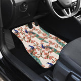 Peacock Tropical Flower Pattern Front And Back Car Mats