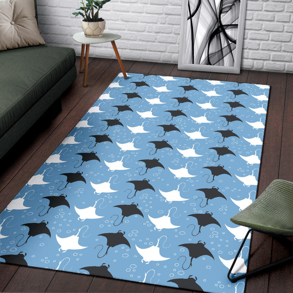 Stingray Pattern Print Design 03 Area Rug