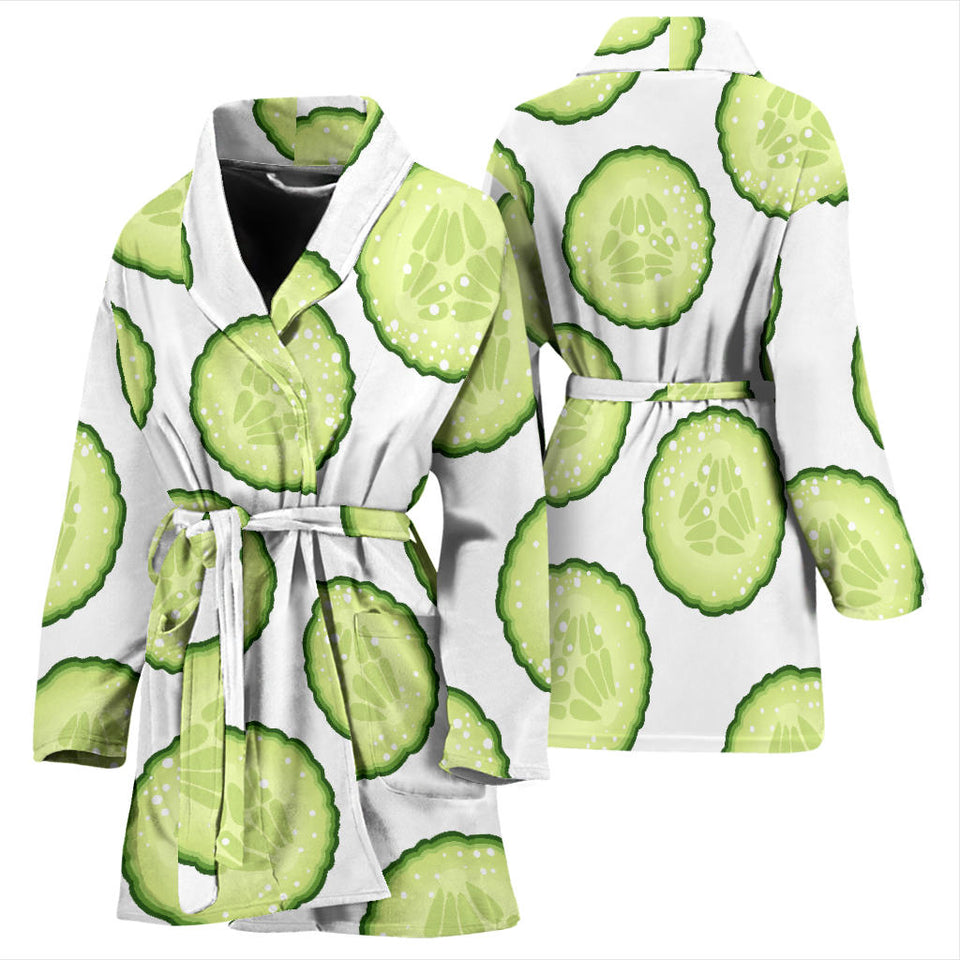 Cucumber Slices Pattern Women'S Bathrobe