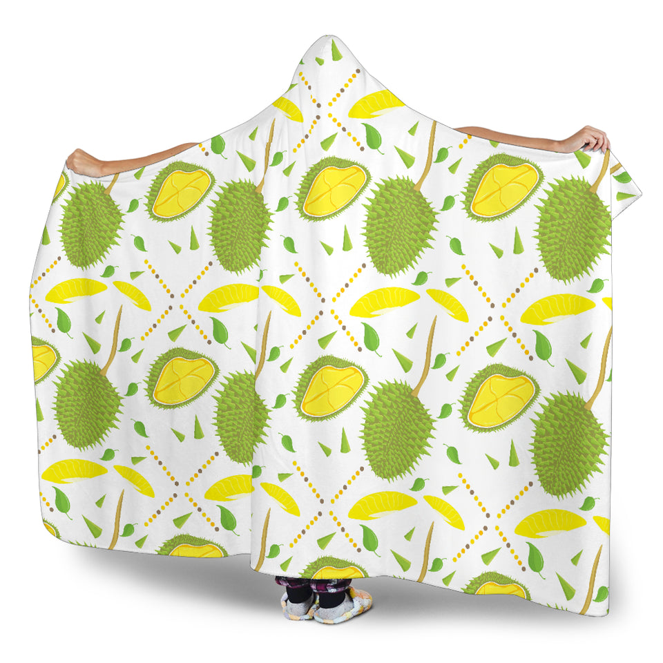 Durian Pattern Background Hooded Blanket