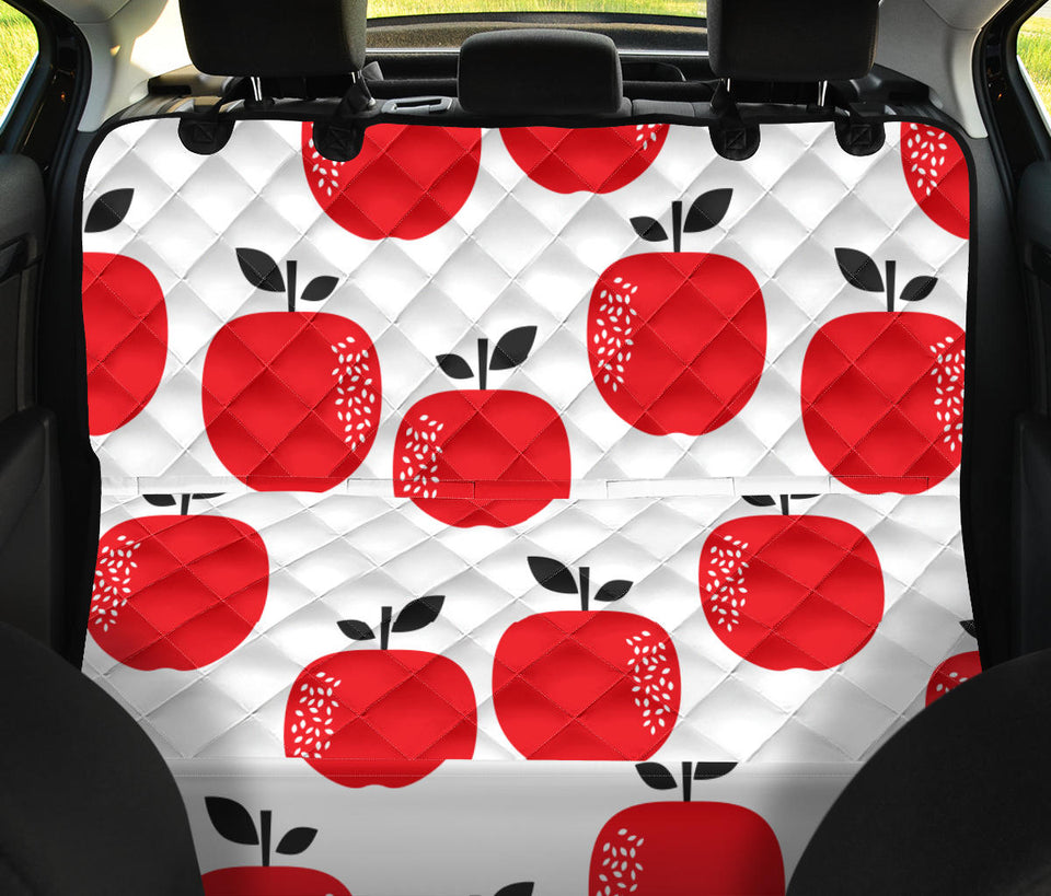 Red Apples White Background Dog Car Seat Covers