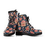 Christmas Gingerbread Cookie Pattern Leather Boots