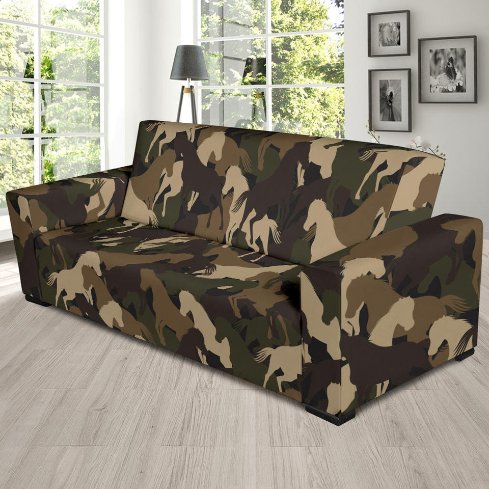 Horse Camo Camouflage Pattern Sofa Slipcover