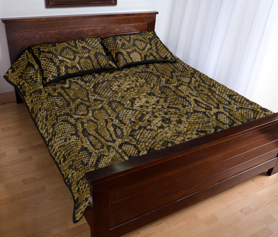 Snake skin pattern Quilt Bed Set