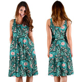 Elephants Jungle Pattern Sleeveless Midi Dress