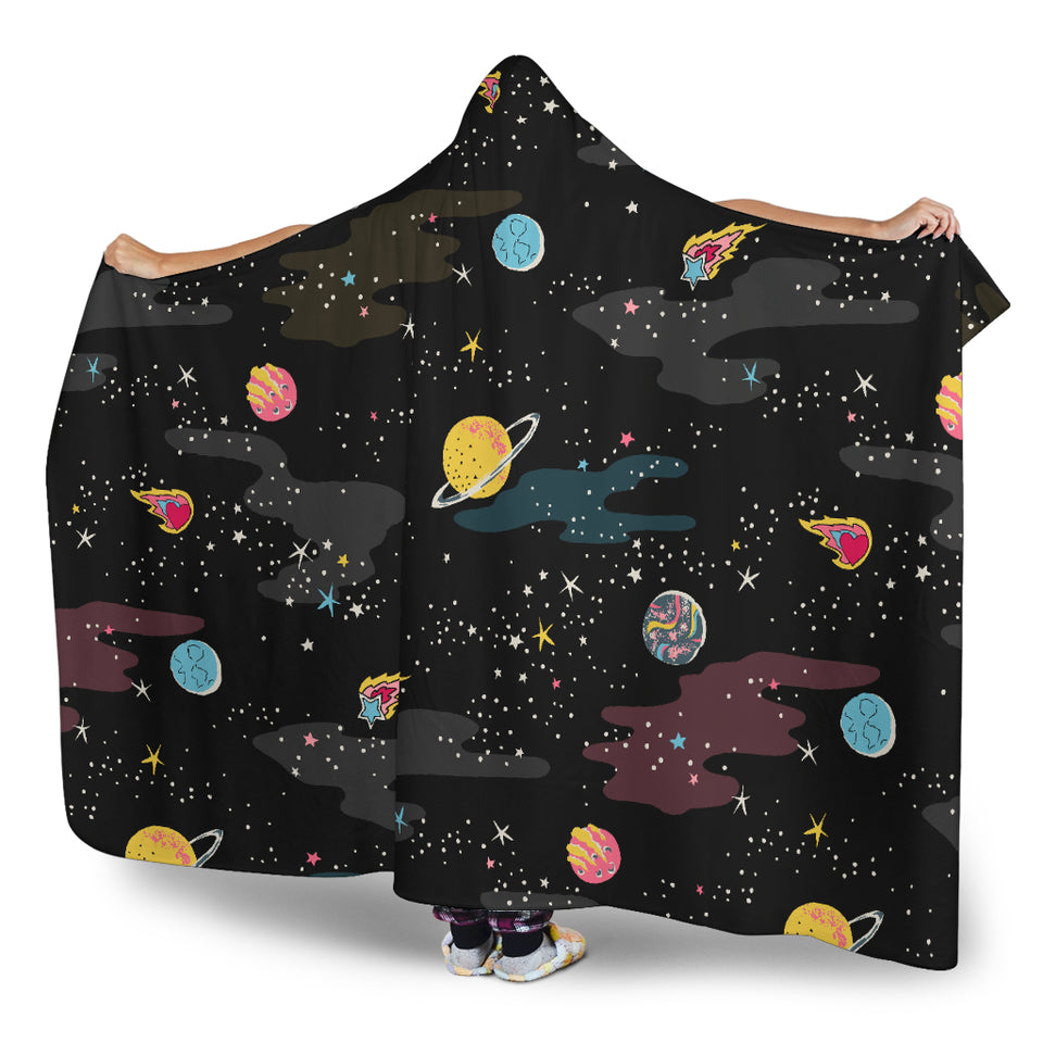 Space Pattern Hooded Blanket