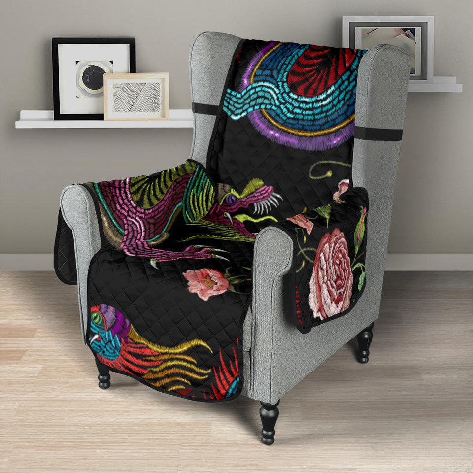 Dragons flower pattern Chair Cover Protector