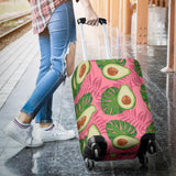 Avocado Slices Leaves Pink Back Ground Luggage Covers