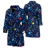 Music Notes Pattern Print Design 03 Men's Bathrobe