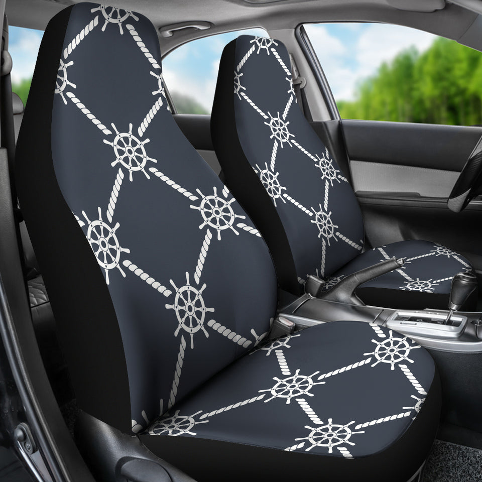 Nautical Steering Wheel Rope Pattern Universal Fit Car Seat Covers