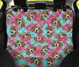 Beagle Muzzles Turquoise Paint Splashes Pink Pattern Dog Car Seat Covers