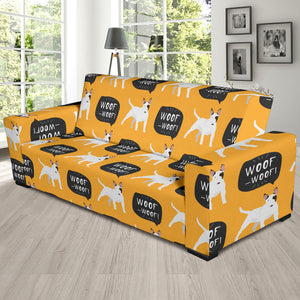 Bull Terrier Pattern Print Design 03 Sofa Slipcover