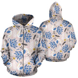 Cute Peacock Pattern Zip Up Hoodie