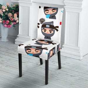Cute Ninja Design Pattern Dining Chair Slipcover