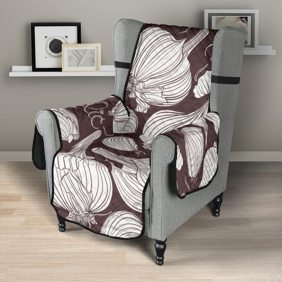 Garlic bulb dark background Chair Cover Protector