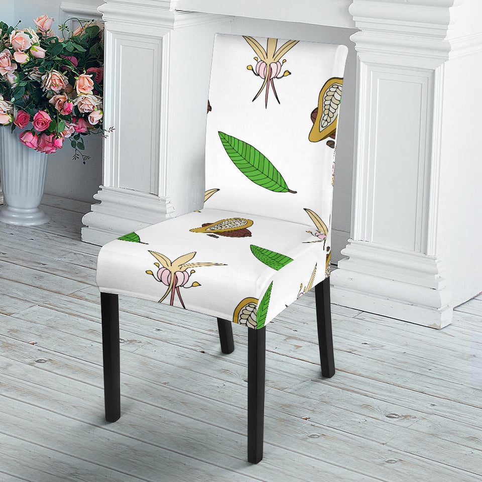 Color Hand Drawn Cocoa Pattern Dining Chair Slipcover