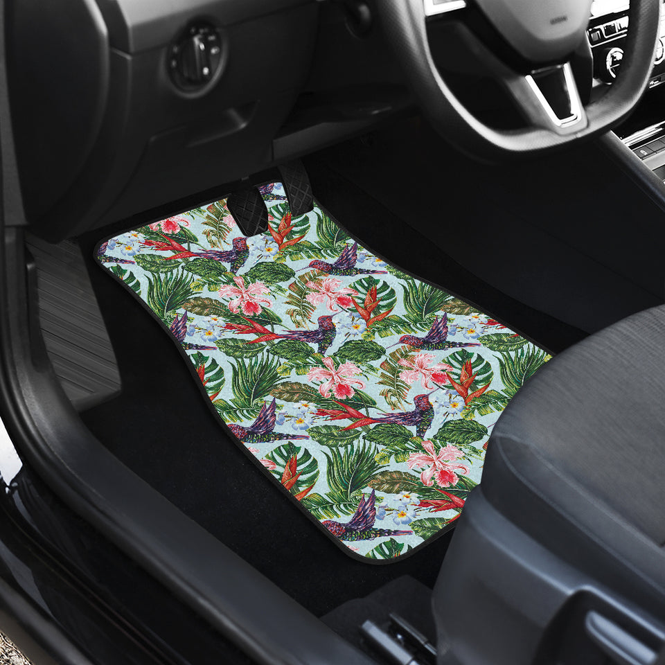Hummingbird Pattern Print Design 05 Front and Back Car Mats