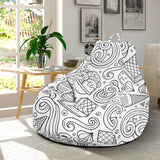 Cartoon Hand Drawn Ice Cream Black White Bean Bag Cover