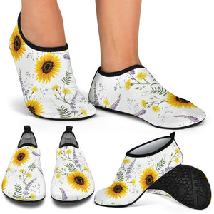 Beautiful Sunflowers Pattern Aqua Shoes