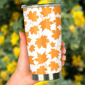 Orange Maple Leaf Pattern Tumbler