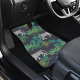 White Bengal Tigers Tropical Plant Front And Back Car Mats