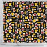 Beer Type Pattern Shower Curtain Fulfilled In US