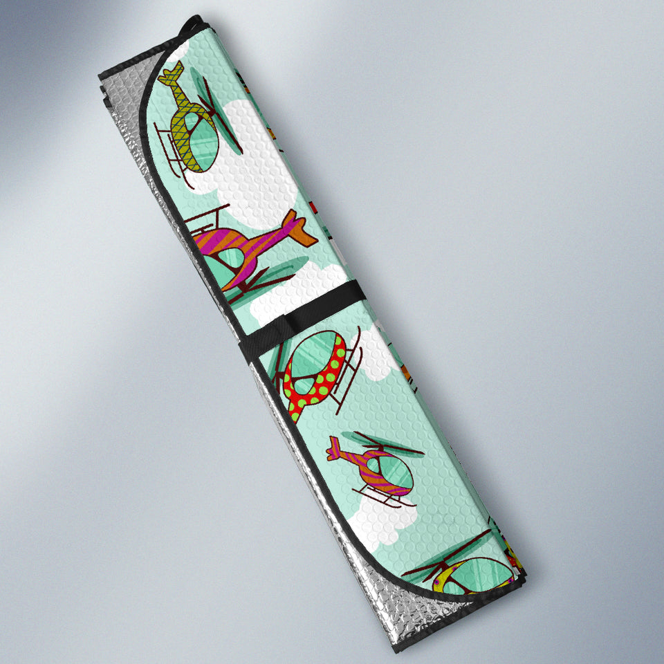 Helicopter Design Pattern Car Sun Shade