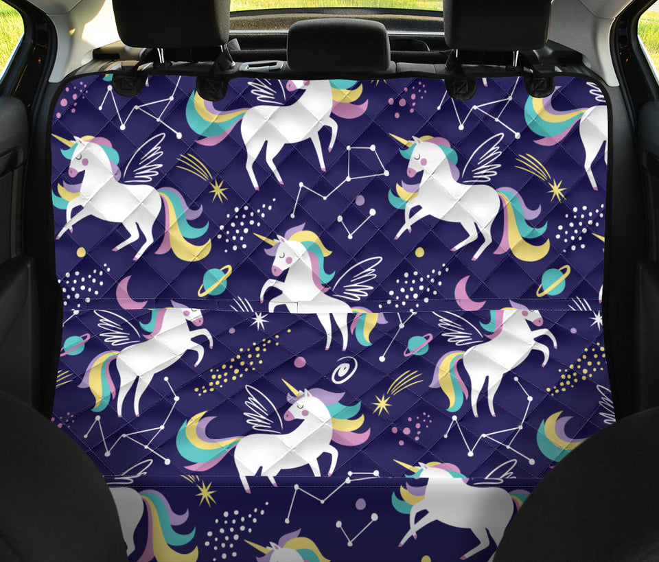 Hand Drawn Cute Unicorn Star Planet Dog Car Seat Covers
