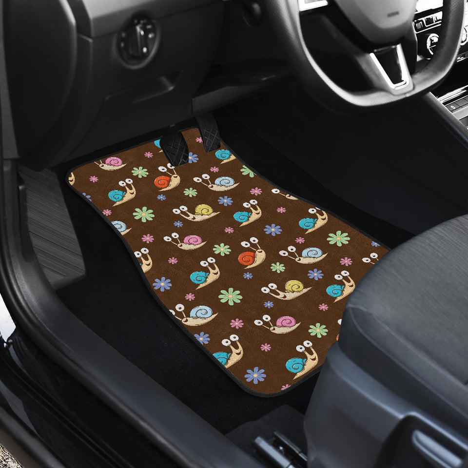 Snail Pattern Print Design 03 Front and Back Car Mats
