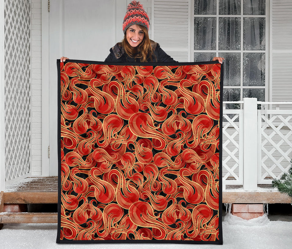 Fire Flame Pattern Premium Quilt