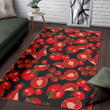 Tomato Black Background Area Rug