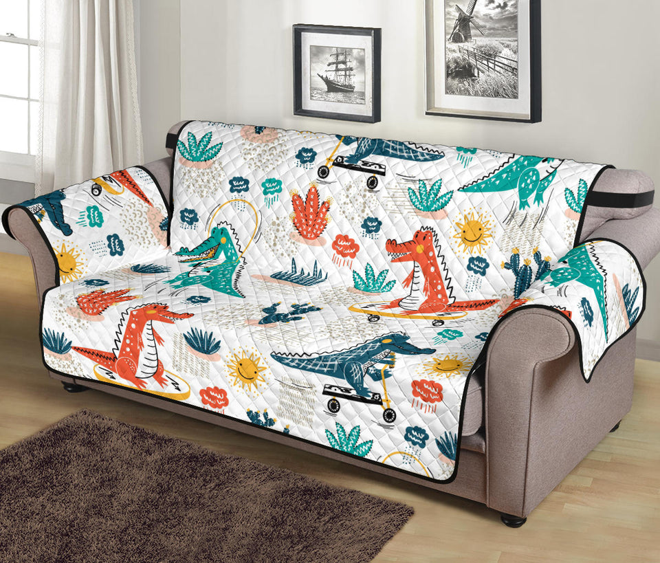 Cute Crocodile Pattern Sofa Cover Protector
