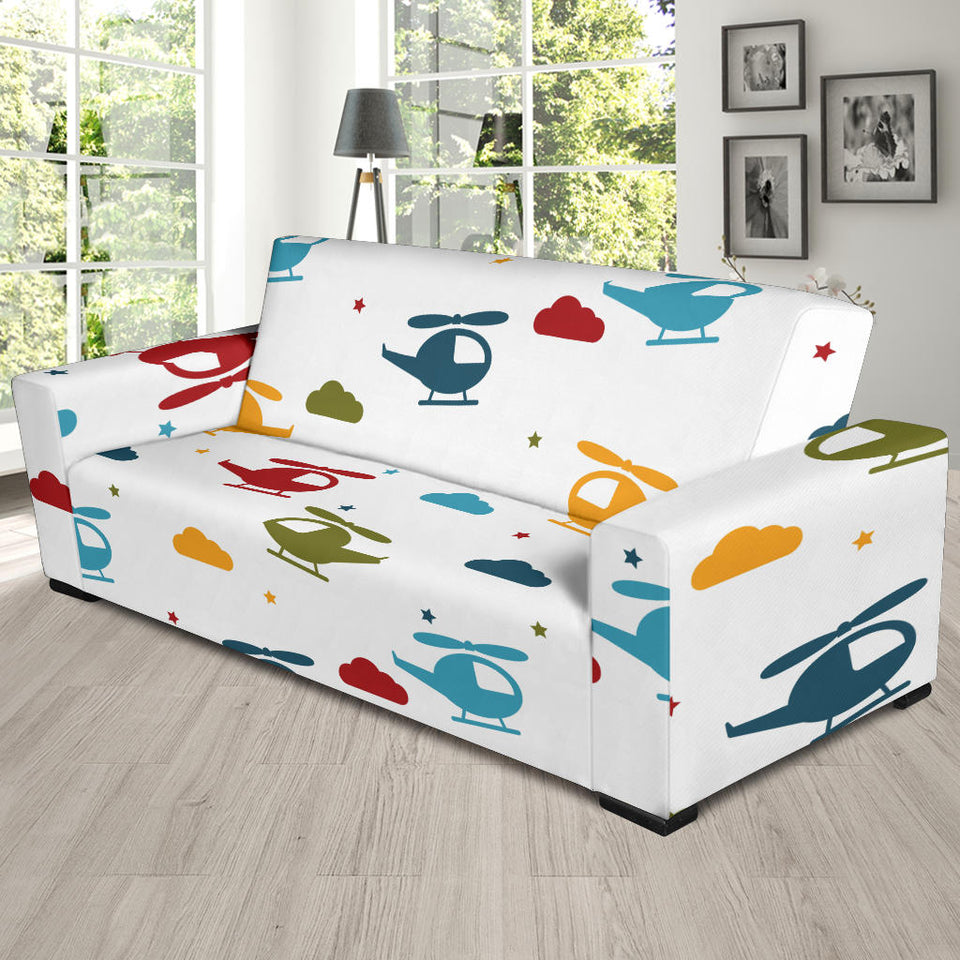 Colorful Helicopter Pattern Sofa Slipcover