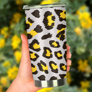 Gray Leopard Print Pattern Tumbler