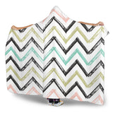 Zigzag  Chevron Paint Pattern Hooded Blanket