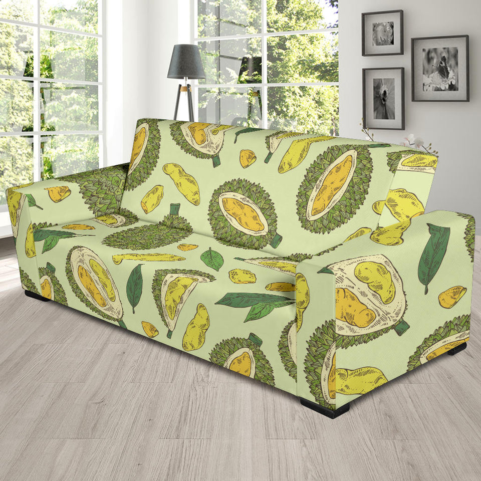 Durian Leaves Pattern Background Sofa Slipcover