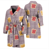 Bread Toast Pattern Print Design 05 Men's Bathrobe
