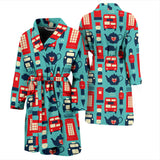British Pattern Print Design 04 Men's Bathrobe