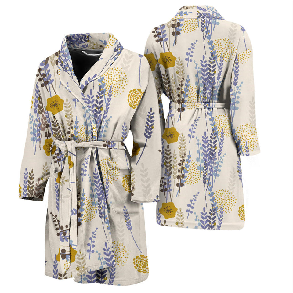 Lavender Modern Pattern Blackground Men'S Bathrobe