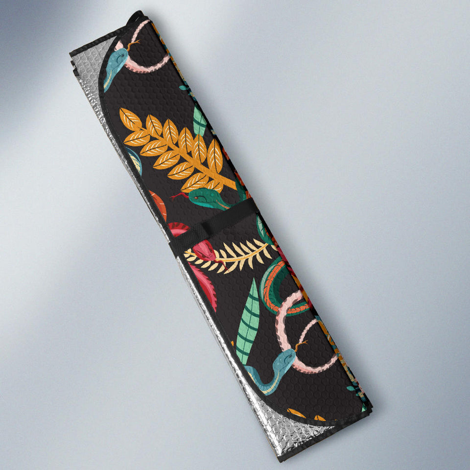 Colorful Snake Plant Pattern Car Sun Shade